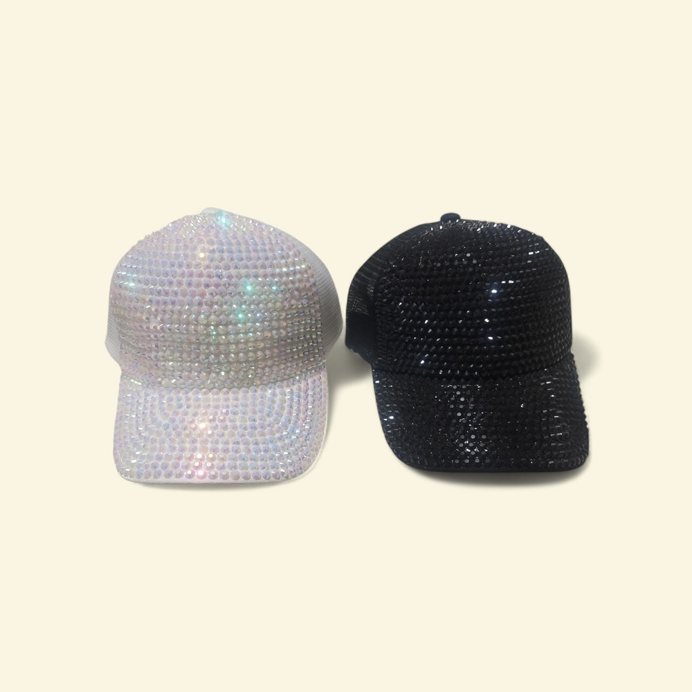 1 White Only - Sparkling Rhinestone Cap NWT
